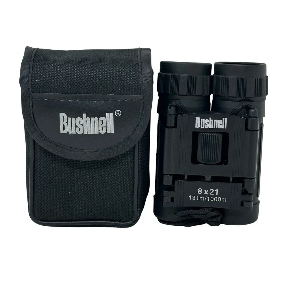 Bushnell 8x21 Compact Folding Binoculars Black 131m/1000m Case Camping Hiking
